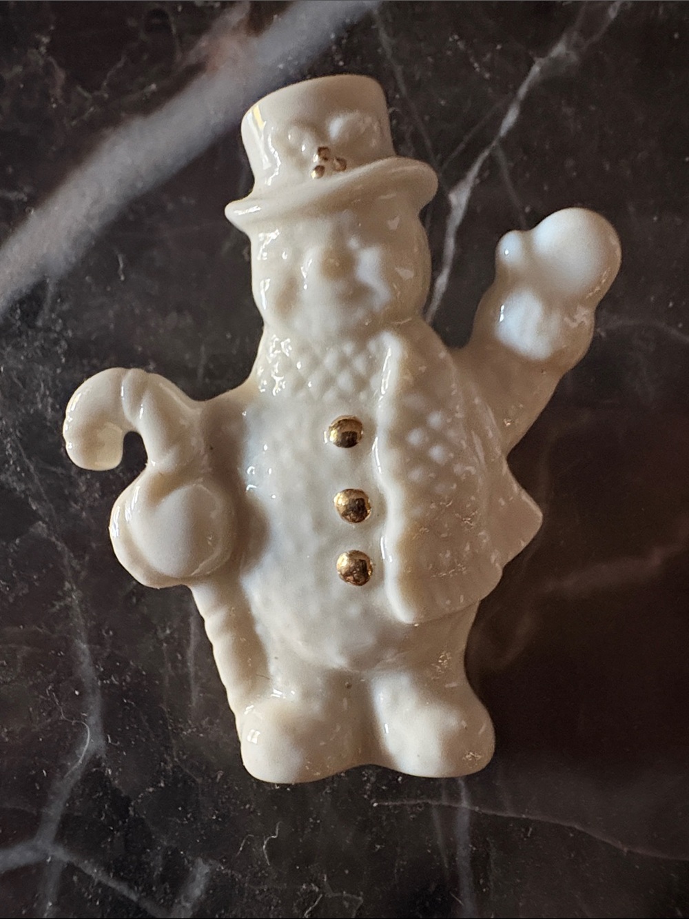 Lenox Bone China Holiday Snowman with Gold Accents Pin